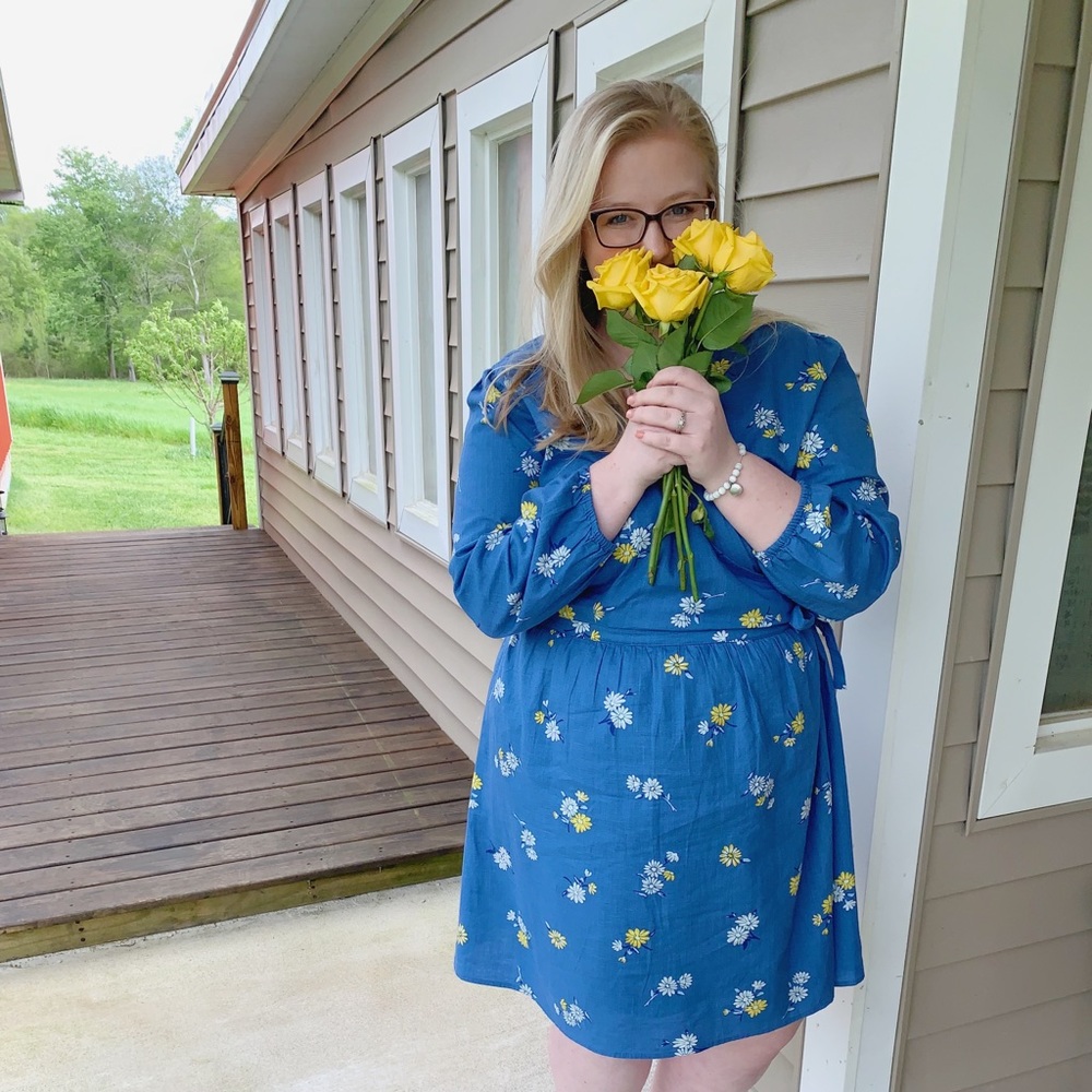 Floral Blue and Yellow Old Navy Dress